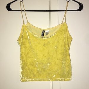 H&M Velvet yellow crop